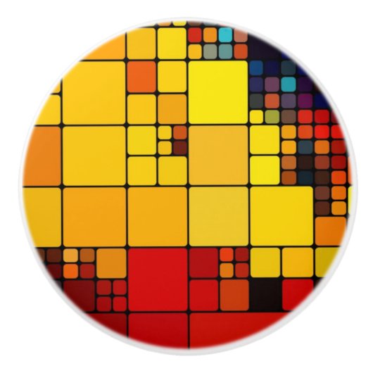 Geometrisches Muster des abstrakten vibrierenden Keramikknauf (Vorderseite)