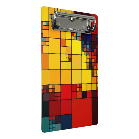 Geometrisches Muster des abstrakten vibrierenden Mini Klemmbrett (Schrägansicht)