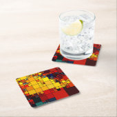 Geometrisches Muster des abstrakten vibrierenden Rechteckiger Pappuntersetzer (Vor Ort)