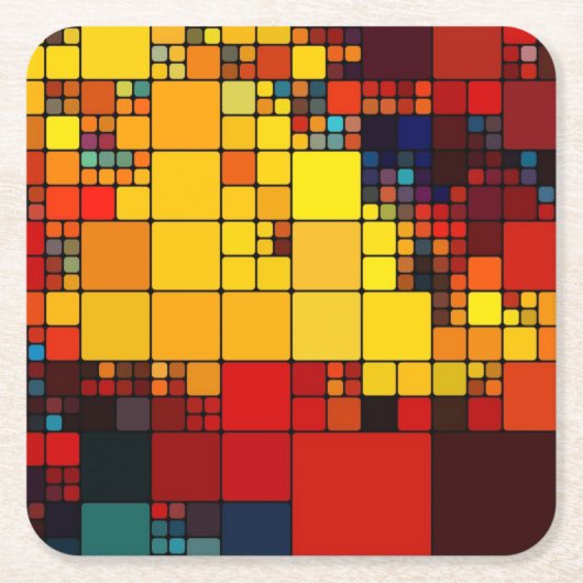 Geometrisches Muster des abstrakten vibrierenden Rechteckiger Pappuntersetzer (Vorderseite)