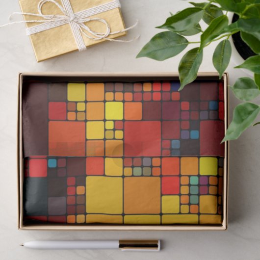 Geometrisches Muster des abstrakten vibrierenden Seidenpapier (Geschenk)