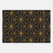 geometrisches Muster des Deko der Goldkunst Geschenkpapier Set (Vorderseite 3)