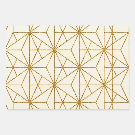 geometrisches Muster des Deko der Goldkunst Geschenkpapier Set (Vorderseite 2)