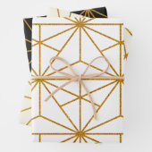geometrisches Muster des Deko der Goldkunst Geschenkpapier Set (Beispiel)