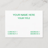 Geometrisches Muster des grünen Diamantdreiecks Visitenkarte (Rückseite)