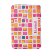 Geometrisches Muster des Individuellen Namens des Badematte (Vorderseite Vertikal)