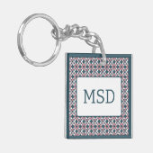 geometrisches Muster des Kaleidoskops, rosa Schlüsselanhänger (Vorderseite links)