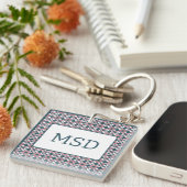 geometrisches Muster des Kaleidoskops, rosa Schlüsselanhänger (Vorderseite rechts)