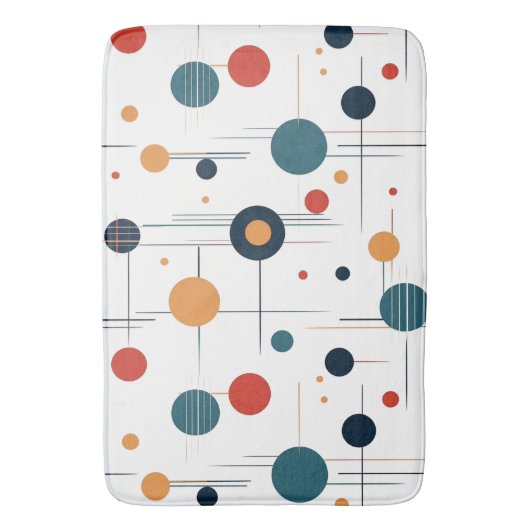 Geometrisches Muster des mittleren Jahrhunderts Badematte (Vorderseite Vertikal)