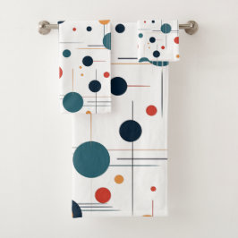 Geometrisches Muster des mittleren Jahrhunderts Badhandtuch Set