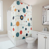 Geometrisches Muster des mittleren Jahrhunderts Duschvorhang (Beispiel)