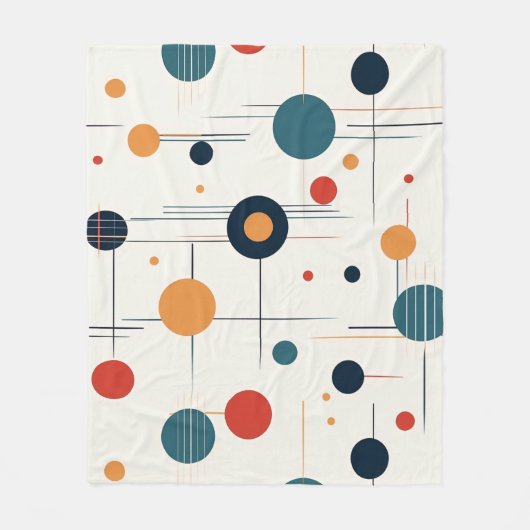 Geometrisches Muster des mittleren Jahrhunderts Fleecedecke (Vorderseite)