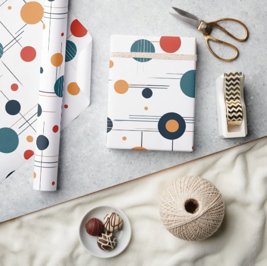 Geometrisches Muster des mittleren Jahrhunderts Geschenkpapier (Kunsthandwerk)