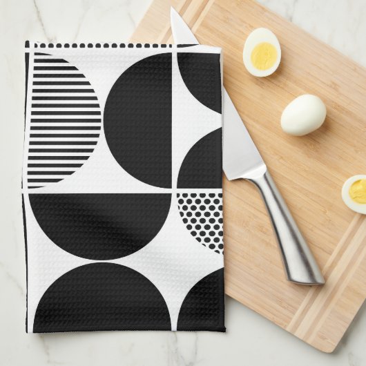 Geometrisches Muster des mittleren Jahrhunderts Geschirrtuch (Viertel Falte)