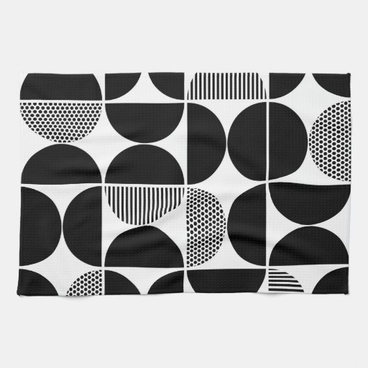 Geometrisches Muster des mittleren Jahrhunderts Geschirrtuch (Horizontal)