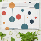 Geometrisches Muster des mittleren Jahrhunderts Geschirrtuch (Gefaltet)