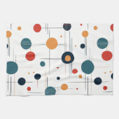 Geometrisches Muster des mittleren Jahrhunderts Geschirrtuch (Horizontal)