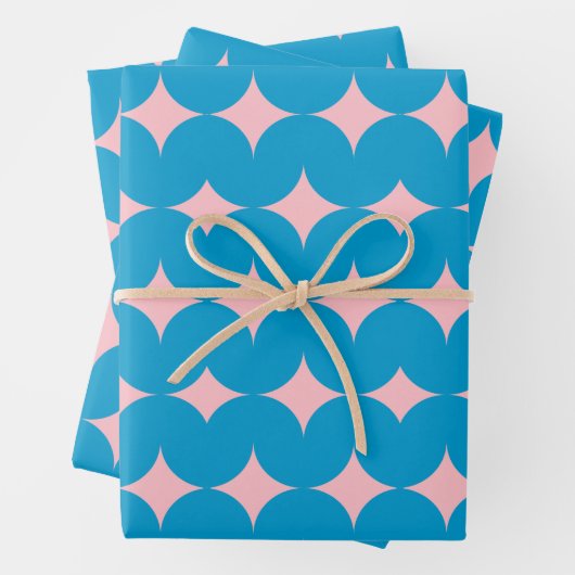 Geometrisches Muster des mittleren Jahrhunderts in Geschenkpapier Set (Beispiel)