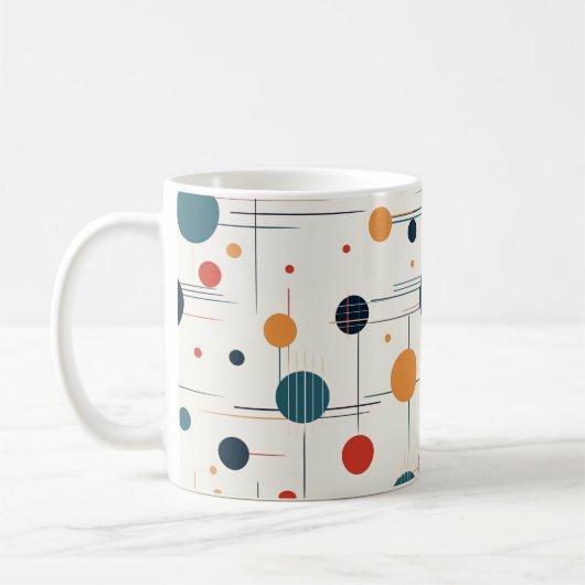 Geometrisches Muster des mittleren Jahrhunderts Kaffeetasse (Links)