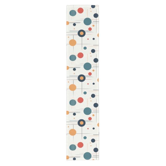 Geometrisches Muster des mittleren Jahrhunderts Kurzer Tischläufer (Vorderseite)