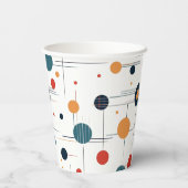 Geometrisches Muster des mittleren Jahrhunderts Pappbecher (Rückseite)