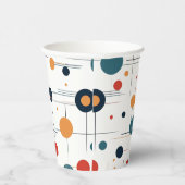 Geometrisches Muster des mittleren Jahrhunderts Pappbecher (Rechts)