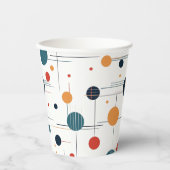 Geometrisches Muster des mittleren Jahrhunderts Pappbecher (Vorderseite)