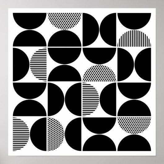 Geometrisches Muster des mittleren Jahrhunderts Poster (Vorne)