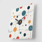 Geometrisches Muster des mittleren Jahrhunderts Quadratische Wanduhr (Winkel)