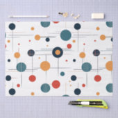 Geometrisches Muster des mittleren Jahrhunderts Seidenpapier (Handwerk)