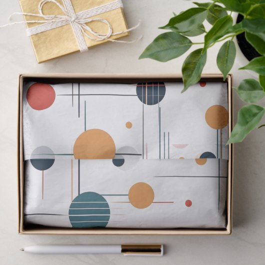 Geometrisches Muster des mittleren Jahrhunderts Seidenpapier (Geschenk)