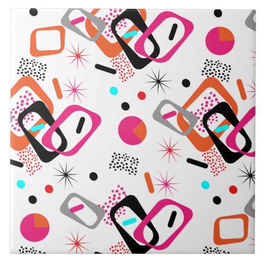 Geometrisches Muster des modernen Mittelzentrums Fliese (Vorderseite)