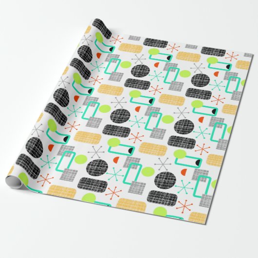 Geometrisches Muster des modernen Mittelzentrums Geschenkpapier (Ungerollt)
