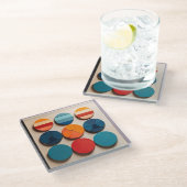 Geometrisches Muster des modernen Mittelzentrums Glasuntersetzer (Schrägansicht)