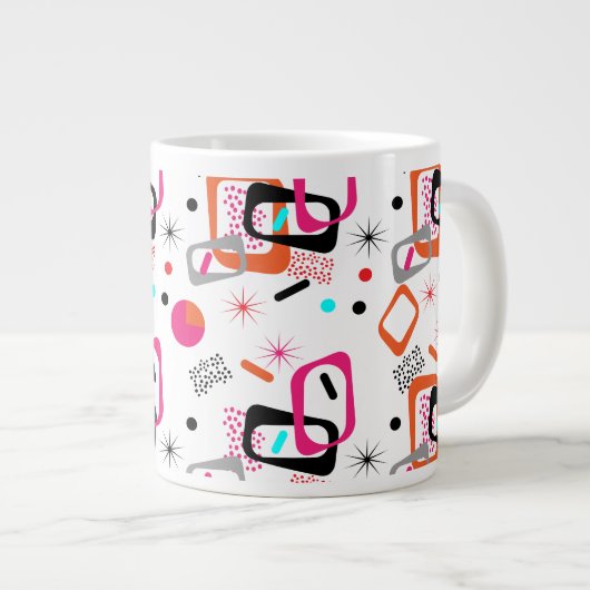 Geometrisches Muster des modernen Mittelzentrums Jumbo-Tasse (Vorderseite Rechts)
