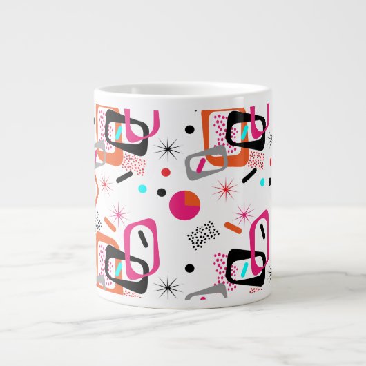 Geometrisches Muster des modernen Mittelzentrums Jumbo-Tasse (Vorderseite)