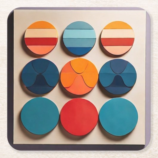 Geometrisches Muster des modernen Mittelzentrums Rechteckiger Pappuntersetzer (Vorderseite)