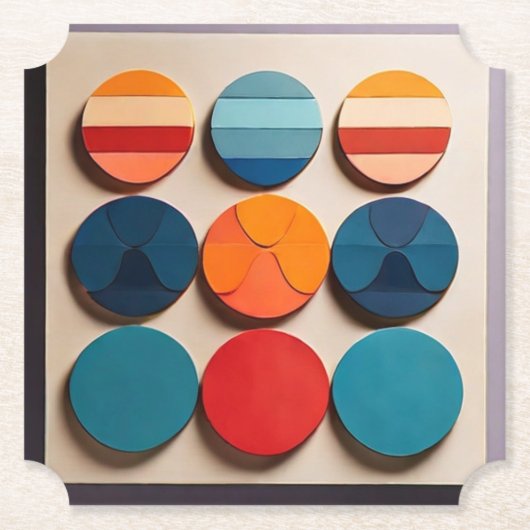 Geometrisches Muster des modernen Mittelzentrums Untersetzer (Vorderseite)