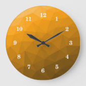 geometrisches Muster des Orangengrades Große Wanduhr (Vorderseite)