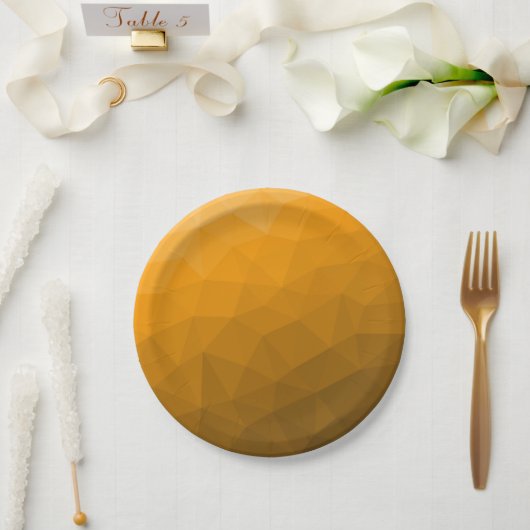 geometrisches Muster des Orangengrades Pappteller (Hochzeit)