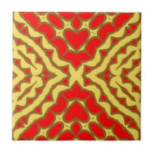 geometrisches Muster des Orientalisch-roten und ge Fliese (Vorderseite)