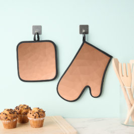 geometrisches Muster des Peach ombre Ofenhandschuh & Topflappen-Set
