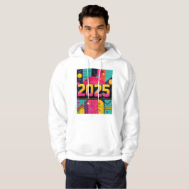Geometrisches Muster des Retro-Pops Art 2025 Hoodie
