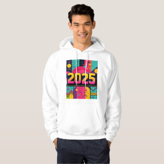 Geometrisches Muster des Retro-Pops Art 2025 Hoodie