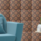 Geometrisches Muster des roten grünen Kaleidoskops Fliese