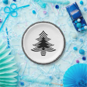 Geometrisches Muster des Schriftartes für Schwarz/ Pappteller (Party)