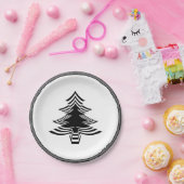 Geometrisches Muster des Schriftartes für Schwarz/ Pappteller (Party)