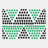 Geometrisches Muster des schwarzen grünen Dreiecks Geschenkpapier Set (Vorderseite 3)