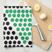 Geometrisches Muster des schwarzen grünen Dreiecks Geschirrtuch (Viertel Falte)