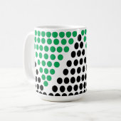 Geometrisches Muster des schwarzen grünen Dreiecks Kaffeetasse (Vorderseite Links)